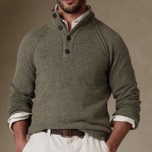 Mock neck button sweater